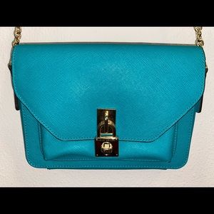 Henri Bendel Turquoise Leather Purse